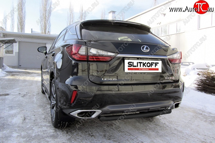 10 999 р. Защита задняя Slitkoff Lexus RX350 AL20 дорестайлинг (2015-2019) (Цвет: серебристый)  с доставкой в г. Екатеринбург