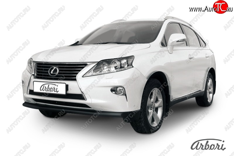 9 845 р. Защита переднего бампера Arbori (черная, 1 труба d57 mm). Lexus RX350 AL10 рестайлинг (2012-2015)  с доставкой в г. Екатеринбург