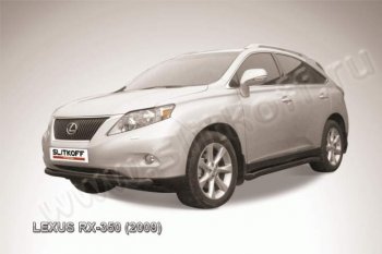 16 649 р. Защита переднего бампер Slitkoff  Lexus RX350  AL10 (2008-2012) дорестайлинг (Цвет: серебристый)  с доставкой в г. Екатеринбург. Увеличить фотографию 1