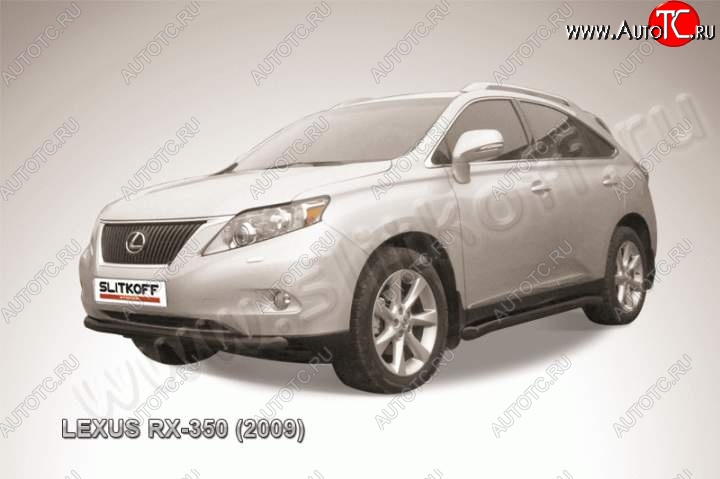 16 649 р. Защита переднего бампер Slitkoff  Lexus RX350  AL10 (2008-2012) дорестайлинг (Цвет: серебристый)  с доставкой в г. Екатеринбург