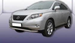 Одинарная защита переднего бампера из трубы диаметром 57 мм Slitkoff Lexus RX350 AL10 дорестайлинг (2008-2012)