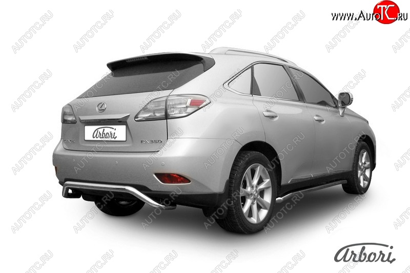 15 749 р. Защита заднего бампера Arbori (скоба, нержавейка, 1 труба d57 mm). Lexus RX350 AL10 дорестайлинг (2008-2012)  с доставкой в г. Екатеринбург