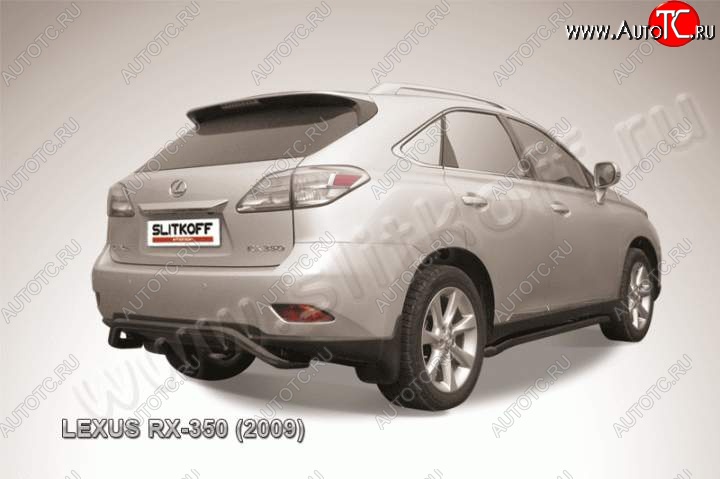 11 299 р. Защита задняя Slitkoff Lexus RX350 AL10 дорестайлинг (2008-2012) (Цвет: серебристый)  с доставкой в г. Екатеринбург