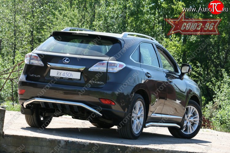 25 649 р. Защита заднего бампера Souz-96 (d60 с элементами из профиля) Lexus RX450H AL10 дорестайлинг (2009-2012)  с доставкой в г. Екатеринбург