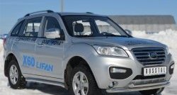 13 849 р. Защита порогов из круглой трубы диаметром 63 мм Russtal Lifan X60 дорестайлинг (2011-2015) (Защита порогов с со скосами на торцах (вариант 1))  с доставкой в г. Екатеринбург. Увеличить фотографию 1