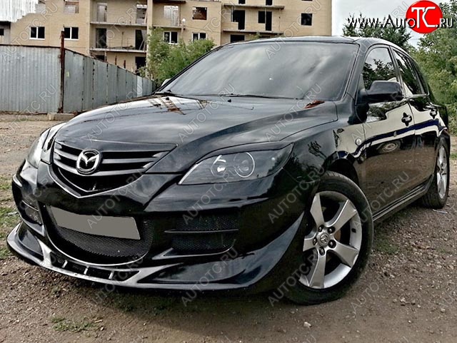 9 099 р. Передний бампер EXS STYLE Mazda 3/Axela BK дорестайлинг, хэтчбэк (2003-2006) (Неокрашенный)  с доставкой в г. Екатеринбург