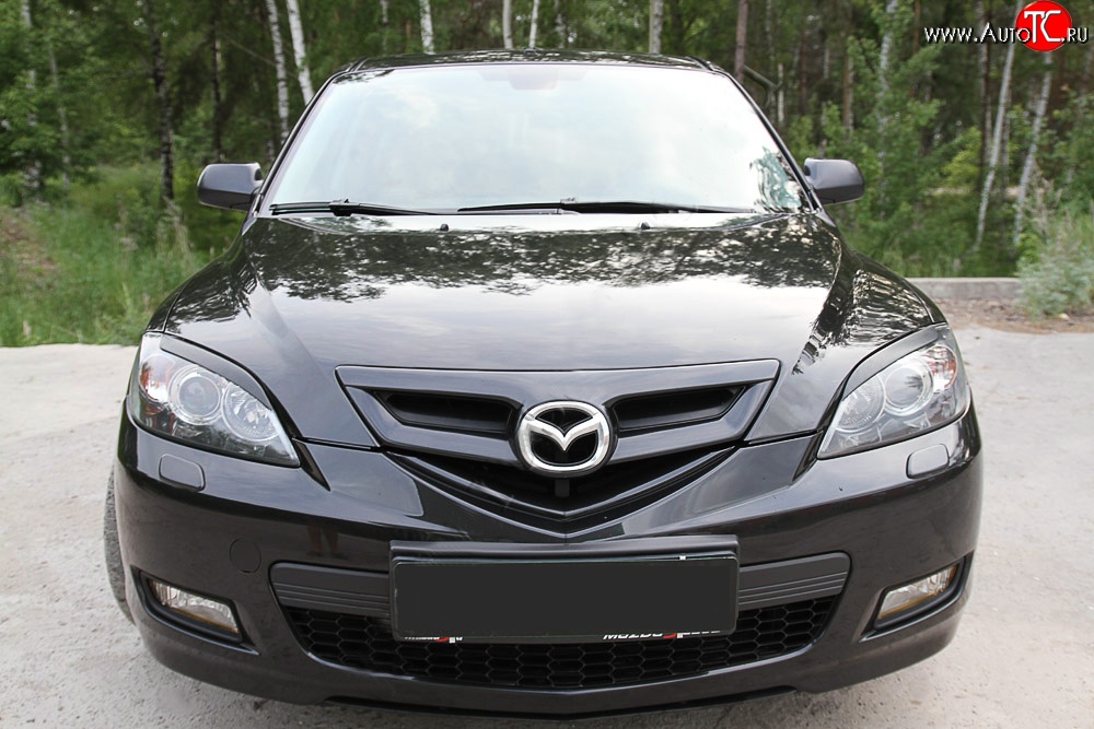 629 р. Реснички на фары RA V2 Mazda 3/Axela BK дорестайлинг, хэтчбэк (2003-2006) (Неокрашенные)  с доставкой в г. Екатеринбург