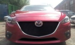 1 469 р. Нижняя сетка на бампер Russtal (черная) Mazda 3/Axela BM дорестайлинг седан (2013-2016)  с доставкой в г. Екатеринбург. Увеличить фотографию 2