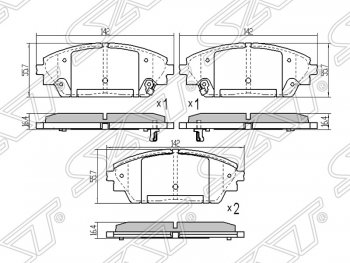 1 339 р. Колодки тормозные SAT (передние)  Mazda 3/Axela  BM (2013-2016) дорестайлинг седан  с доставкой в г. Екатеринбург. Увеличить фотографию 1