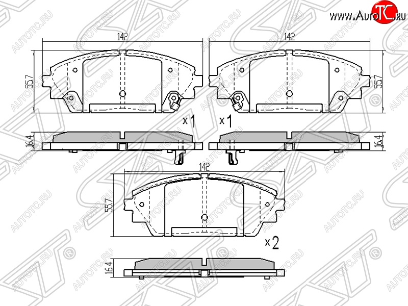 1 339 р. Колодки тормозные SAT (передние)  Mazda 3/Axela  BM (2013-2016) дорестайлинг седан  с доставкой в г. Екатеринбург