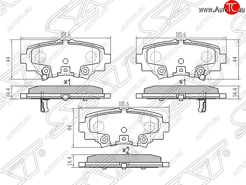 989 р. Колодки тормозные SAT (задние) Mazda 3/Axela BM дорестайлинг седан (2013-2016)  с доставкой в г. Екатеринбург