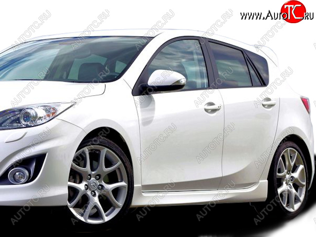 7 899 р. Накладки порогов MPS СТИЛЬ  Mazda 3/Axela  BL (2009-2011) дорестайлинг, хэтчбэк 5 дв. (Неокрашенные)  с доставкой в г. Екатеринбург