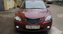 Решётка радиатора Style v4 (сетка) Mazda 3/Axela BK дорестайлинг, хэтчбэк (2003-2006)