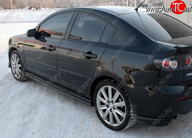 3 099 р. Клыки на задний бампер Style  Mazda 3/Axela  BK (2003-2006) дорестайлинг седан (Неокрашенная)  с доставкой в г. Екатеринбург