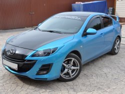 1 049 р. Реснички на фары LENZDESIGN Mazda 3/Axela BL дорестайлинг седан (2009-2011) (Неокрашенные)  с доставкой в г. Екатеринбург. Увеличить фотографию 2