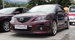 689 р. Реснички на фары Style (длинные) Mazda 3/Axela BK дорестайлинг седан (2003-2006) (Неокрашенные)  с доставкой в г. Екатеринбург. Увеличить фотографию 3