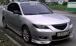 689 р. Реснички на фары Style (короткие) Mazda 3/Axela BK дорестайлинг седан (2003-2006) (Неокрашенные)  с доставкой в г. Екатеринбург. Увеличить фотографию 3