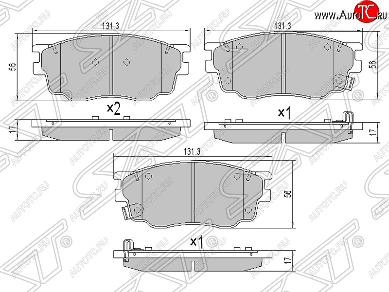 1 289 р. Колодки тормозные SAT (передние)  Mazda 6 ( GG,  GG, GY) (2002-2008) лифтбэк дорестайлинг, седан дорестайлинг, универсал дорестайлинг, лифтбэк рестайлинг, седан рестайлинг, универсал рестайлинг  с доставкой в г. Екатеринбург