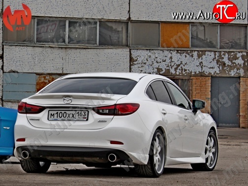 5 499 р. Накладки на задний бампер SkyActivSport  Mazda 6  GJ (2012-2015) дорестайлинг седан (Неокрашенная)  с доставкой в г. Екатеринбург