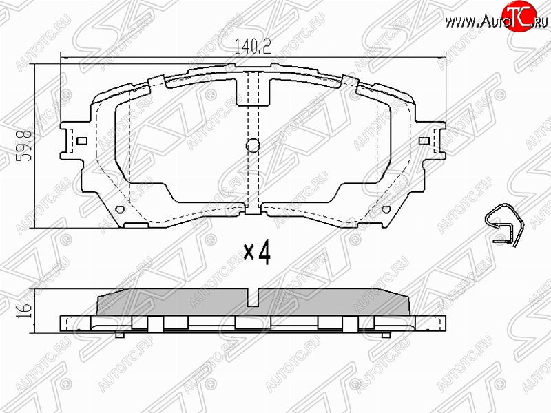 1 199 р. Колодки тормозные (передние) SAT Mazda 6 GJ 1 рестайлинг универсал (2015-2018)  с доставкой в г. Екатеринбург