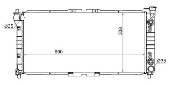 Радиатор SAT (пластинчатый, 1.8/2.0) Mazda 626 GF дорестайлинг седан (1997-1999)
