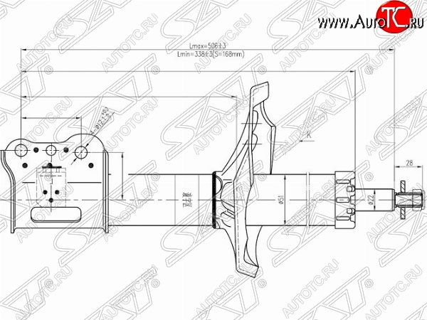 5 079 р. Правый амортизатор передний SAT  Mazda 626 ( GF,  GF,FW) - Capella  GF  с доставкой в г. Екатеринбург