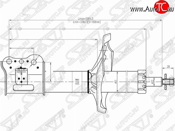 5 079 р. Левый амортизатор передний SAT  Mazda 626 ( GF,  GF,FW) - Capella  GF  с доставкой в г. Екатеринбург