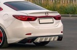 10 899 р. Диффузор заднего бампера Sport v4  Mazda 6  GJ (2015-2018) 1-ый рестайлинг седан (Неокрашенная)  с доставкой в г. Екатеринбург. Увеличить фотографию 1