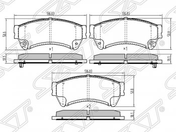 1 299 р. Колодки тормозные SAT (передние)  Mazda 6  GH - Atenza  с доставкой в г. Екатеринбург. Увеличить фотографию 1