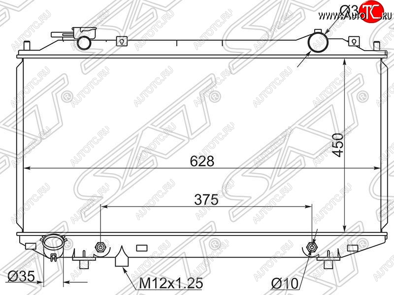 7 249 р. Радиатор двигателя (пластинчатый, 2.5D/2.5TD/2.9D/3.0TD, АКПП) SAT Mazda B-Series (1998-2007)  с доставкой в г. Екатеринбург