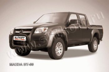 22 999 р. Кенгурятник d76 низкий мини  Mazda BT-50 (2006-2011) (Цвет: серебристый)  с доставкой в г. Екатеринбург. Увеличить фотографию 1