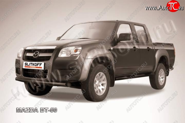 9 449 р. защита переднего бампера Slitkoff Mazda BT-50 (2006-2011) (Цвет: серебристый)  с доставкой в г. Екатеринбург