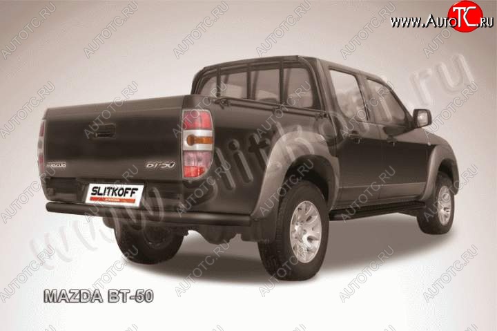 8 299 р. Защита задняя Slitkoff Mazda BT-50 (2011-2015) (Цвет: серебристый)  с доставкой в г. Екатеринбург