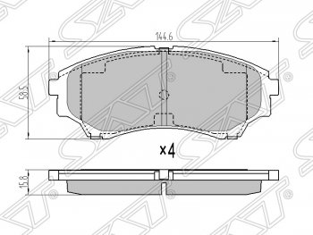 1 149 р. Колодки тормозные SAT (передние)  Mazda BT-50 (2006-2015)  с доставкой в г. Екатеринбург. Увеличить фотографию 1