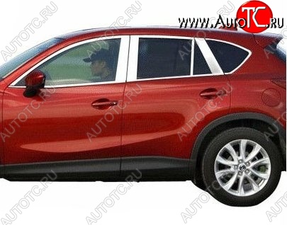 6 449 р. Накладки на верхнюю часть окон дверей СТ Mazda CX-5 KE дорестайлинг (2011-2014) (Неокрашенные)  с доставкой в г. Екатеринбург