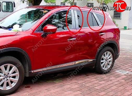 4 749 р. Накладки на центральные стойки дверей СТ Mazda CX-5 KE рестайлинг (2015-2017) (Неокрашенные)  с доставкой в г. Екатеринбург