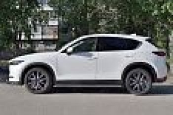 31 649 р. Пороги труба 120х60 овал с проступью . Russtal Mazda CX-5 KF (2016-2024)  с доставкой в г. Екатеринбург. Увеличить фотографию 3