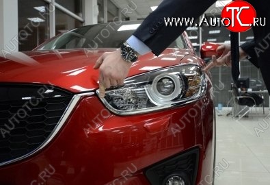 1 999 р. Реснички на фары CT Mazda CX-5 KE дорестайлинг (2011-2014) (Неокрашенные)  с доставкой в г. Екатеринбург