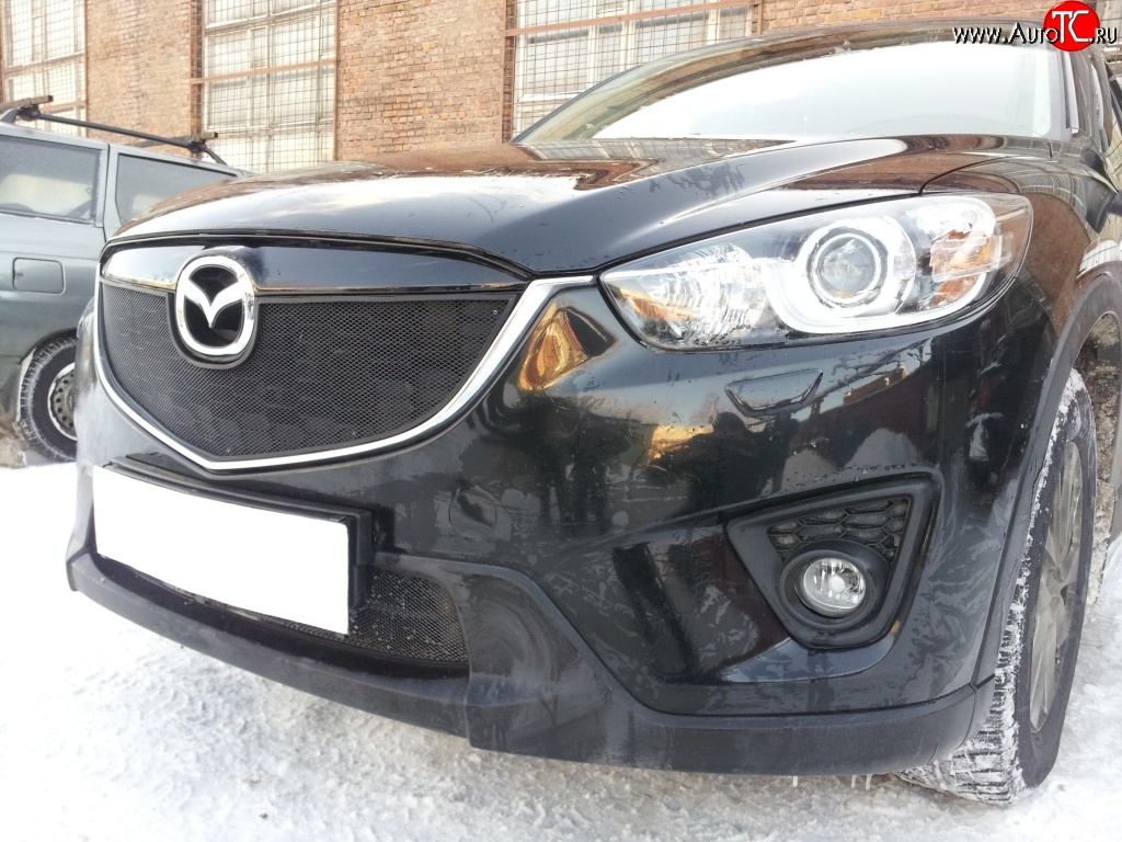 1 639 р. Сетка в решетку радиатора Russtal  Mazda CX-5  KE (2011-2014) дорестайлинг (черная)  с доставкой в г. Екатеринбург