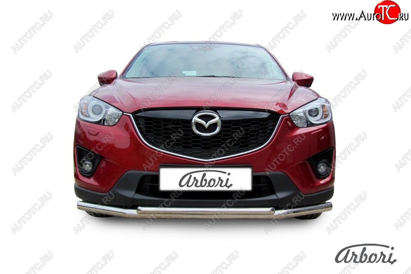 15 182 р. Защита переднего бампера Arbori (нержавейка, 2 трубы d57 и 42 mm) Mazda CX-5 KE дорестайлинг (2011-2014)  с доставкой в г. Екатеринбург