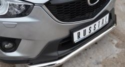 13 549 р. Одинарная защита переднего бампера диаметром 63 мм Russtal Mazda CX-5 KE дорестайлинг (2011-2014)  с доставкой в г. Екатеринбург. Увеличить фотографию 2