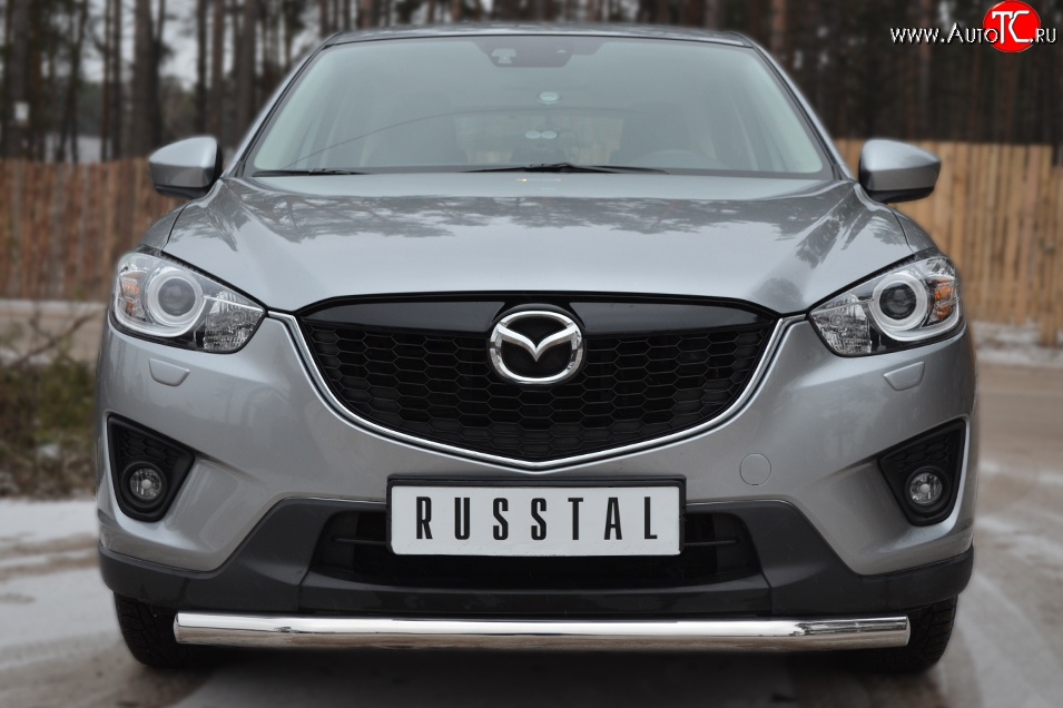 13 549 р. Одинарная защита переднего бампера диаметром 63 мм Russtal Mazda CX-5 KE дорестайлинг (2011-2014)  с доставкой в г. Екатеринбург