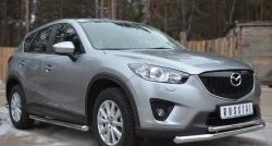 17 299 р. Защита порогов из круглой трубы диаметром 63 мм Russtal Mazda CX-5 KE дорестайлинг (2011-2014) (Защита порогов с со скосами на торцах (вариант 1))  с доставкой в г. Екатеринбург. Увеличить фотографию 4