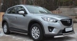 17 299 р. Защита порогов из круглой трубы диаметром 63 мм Russtal Mazda CX-5 KE дорестайлинг (2011-2014) (Защита порогов с со скосами на торцах (вариант 1))  с доставкой в г. Екатеринбург. Увеличить фотографию 8