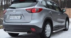 12 799 р. Одинарная защита заднего бампера из трубы диаметром 42 мм SLITKOFF Mazda CX-5 KE дорестайлинг (2011-2014)  с доставкой в г. Екатеринбург. Увеличить фотографию 4