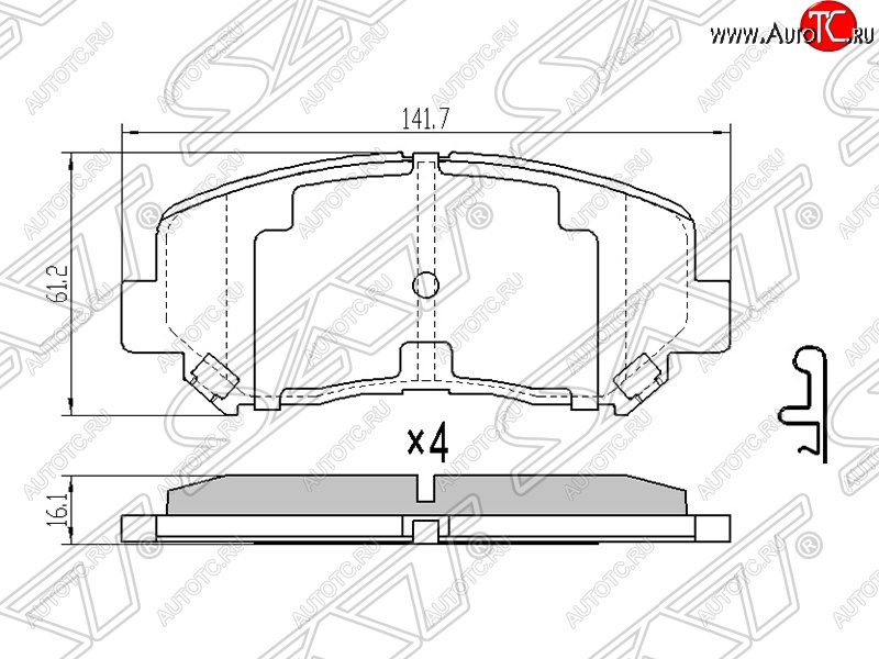 1 399 р. Колодки тормозные SAT (передние)  Mazda CX-5  KE (2011-2017) дорестайлинг, рестайлинг  с доставкой в г. Екатеринбург