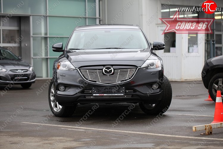 8 504 р. Декоративный элемент решетки радиатора Souz-96 (d10) Mazda CX-9 TB дорестайлинг (2007-2009)  с доставкой в г. Екатеринбург