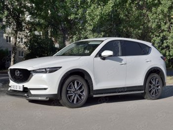 13 999 р. Защита переднего бампера (2 трубыØ63 и 42 мм, нержавейка) Russtal Mazda CX-5 KF (2016-2024)  с доставкой в г. Екатеринбург. Увеличить фотографию 2