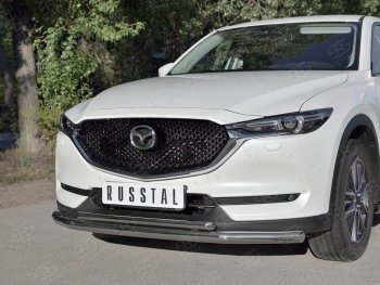 13 999 р. Защита переднего бампера (2 трубыØ63 и 42 мм, нержавейка) Russtal Mazda CX-5 KF (2016-2024)  с доставкой в г. Екатеринбург. Увеличить фотографию 3