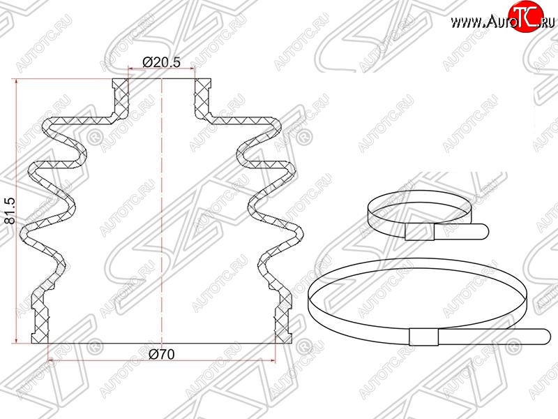 399 р. Пыльник ШРУСа (наружный) SAT  Mazda 2/Demio  DW (1996-2002), Subaru Impreza  GC (1992-2000)  с доставкой в г. Екатеринбург